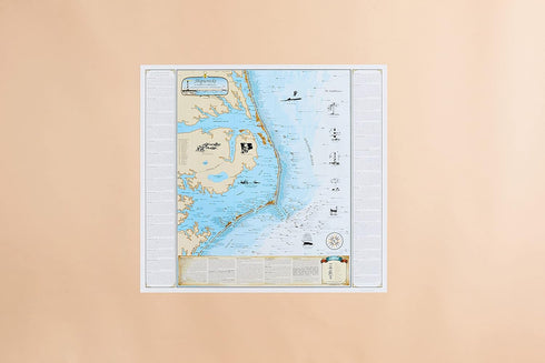 Sealake Products Beautiful Map of North Carolina Shipwreck Chart - Explore Cape Hatteras (Paper)