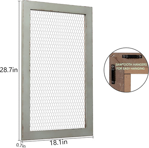 SOFE Chicken Wire Frame Bulletin Boards, Rustic Grid Wall Panels for Jewelry Organizer, Memo Board, Photo Display