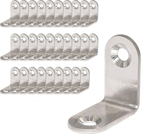 30-Pack, WEBI Heavy Duty Stainless Steel Corner Braces, 1.2" L Shaped Right