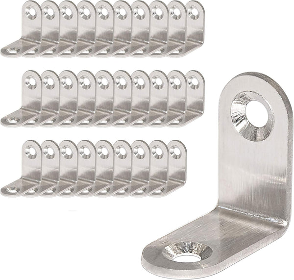 30-Pack, WEBI Heavy Duty Stainless Steel Corner Braces, 1.2" L Shaped Right