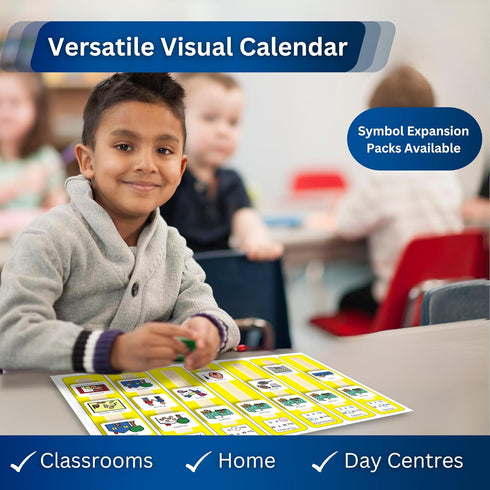 Kids Calendar Visual Schedule for Autism, Premium Durable Plastic, Special Education Classroom Must Have