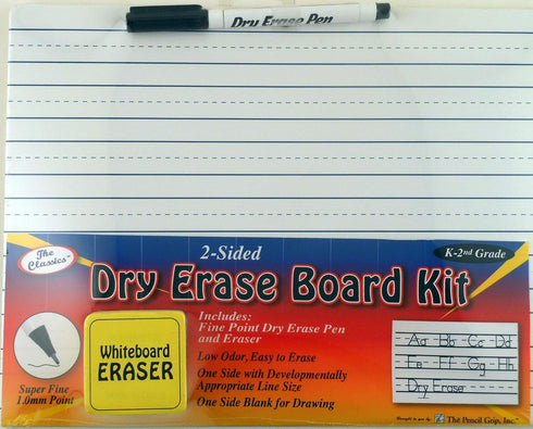 The Classics Dry Erase Whiteboard Kit, Complete Set with 11.75 x 9 Inches Board, Black Pen and Eraser