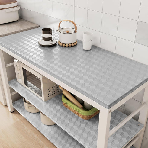 15.8inx23ft ReWallpaper Stainless Steel Backsplash Wallpaper Peel and Stick Oil Resistant Brushed Silver Contact Paper