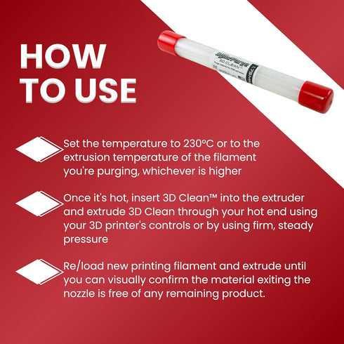3D Fuel 3D Clean Printer Nozzle Cleaning Filament, 50 Sticks 1.75mm +/- 0.03mm, Made in USA
