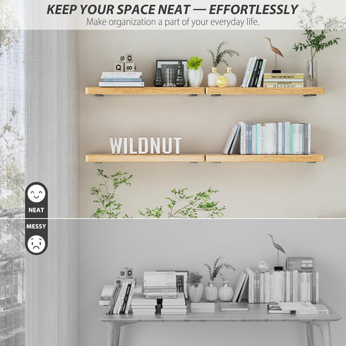 8 Pack 6 Inch, Floating Shelf Bracket Heavy Duty Hidden L Brackets, DIY Rustic Industrial Shelf Brackets with Modern
