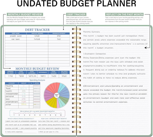 Notebook/Accounting A5(5.8" 8.2") Budget Planner - Monthly Financial Planner Organizer with Expense Budget Book/Expense