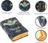 TUZECH Book of Spells Leather Bound Journal, Luna Moths, Deckle Edge Paper, Antique Vintage Notebook