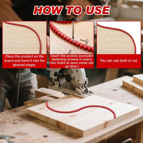 78" 150 Trimming Frienda Router Edge Guide Templates Kit Flexible Curve Ruler for Woodworking with Self-tapping Screws