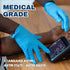 Medical Nitrile Exam Gloves, Powder-Free Latex-Free Non-Sterile Food Safe, 4 mil, Disposable Glove, 100 Pcs