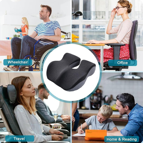 Aeveot Coccyx Cushion Pressure Relief Cushion Office Chair Cushion,Memory Foam Coccyx Pain Relief Cushion for Back