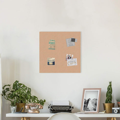 U Brands Cork Canvas Bulletin Board, 24 X 24 Inches, Frameless Design