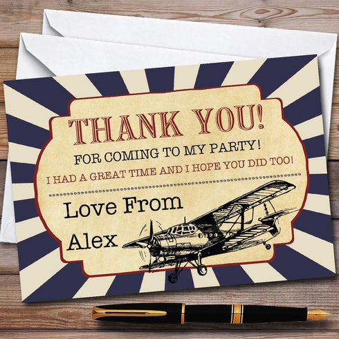 The Card Zoo Vintage Air Force Aeroplane Party Thank You Cards