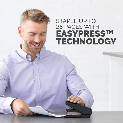 Fellowes LX850 EasyPress Office Stapler, Black, 25 Sheet Capacity, Effortless One-Touch for Home and Classroom