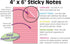 Better Office Products Lined Sticky Notes, 4 x 6, 6 Pack, 300 Sheets (50/Pad), Self Stick Notes with Lines, 4 Assorted Pastel Colors, Post Memos, Strong Adhesive, 6 Pads by Better Office Products
