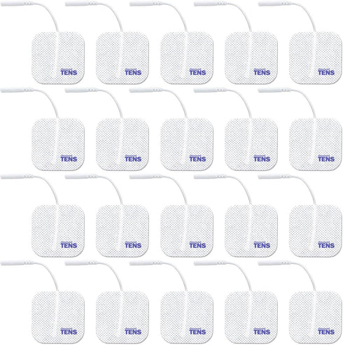 Discount TENS Electrodes, Value Wired Replacement Pads for TENS Units, Pack of 20 (2 inch x 2 inch)