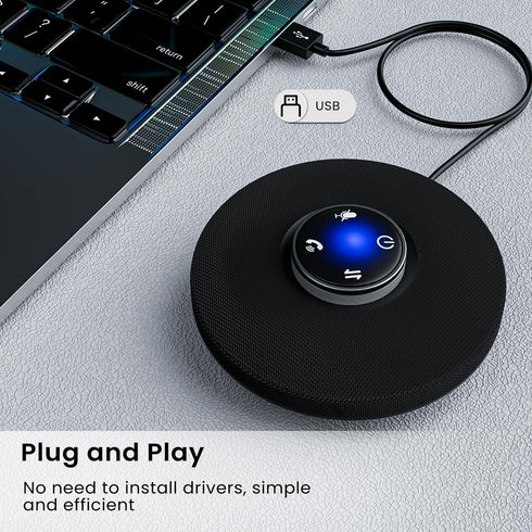 CIRICO MS13B ConfCall Corded USB Speakerphone, Triple Array Mics with Noise Reduction, Enhanced Voice Pickup