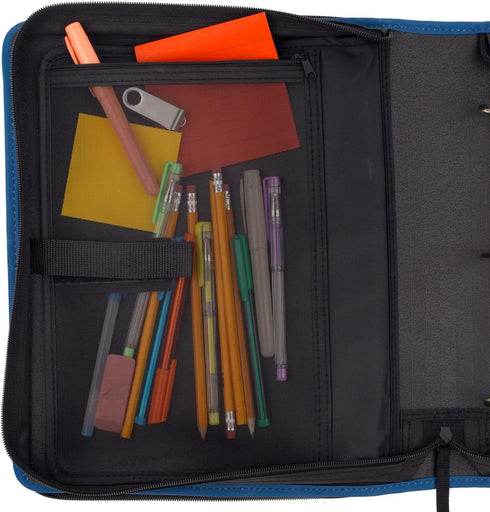 Five Star Zipper Binder, 2 Inch 3-Ring for School, 6 Pocket Expanding File, 380 Sheet Capacity, Cobalt Blue