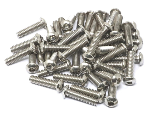 iexcell 50 Pcs 1/4-20 x 1 Stainless Steel 304 Hex Socket Button Head Cap Screws Bolts Kit