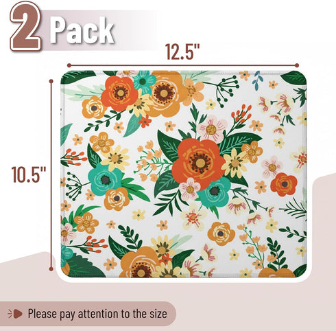 Mr. Pen 12.5"x 10.5", 2 Pack, - Mouse Pad, Floral, Women Girls Flowers, Waterproof Laptop and Computer Mouse Pad
