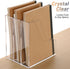 SANRUI Desk Organizer, Acrylic Magazine File Holder with 3 Vertical Compartments, Clear File Sorter for Office Home