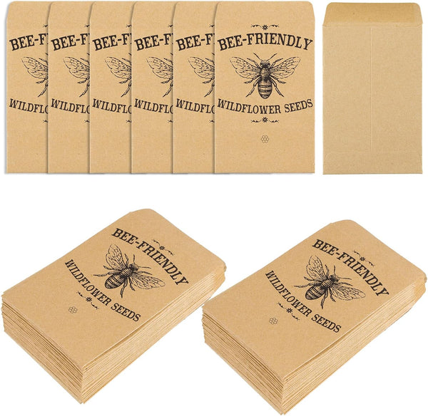 Whaline 200 Pack Bee Friendly Self-Adhesive Coin Envelopes | Small Kraft Envelope for Baby Shower Favors