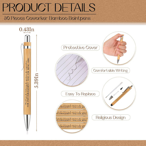 Kosiz 80 Sets Employee Appreciation Gift Bulk, Inspirational Notebooks, Pocket Notepad, Bamboo Pens