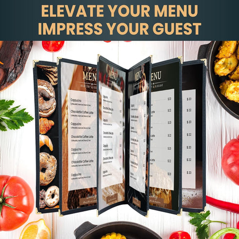 8.5 11 Inch, 6 12 4 Pack Menu Covers x Page View Clear View Menu Holder Transparent Menu Sleeve, Fits Letter Size Paper