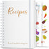JUBTIC Recipe Book to Write in Your Own Recipes - Spiral Hardcover Personal Blank Cookbook with Gold Foil Stickers,