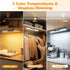 4000mAh 6W 3-Color Dimmable Closet Rechargeable Under Cabinet Lighting with Remote, Wireless Magnetic Light Bar