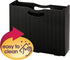 Smead Poly File Box, Black Wave Pattern, Letter Size, 3" Expansion, Die-Cut Handles (71631)