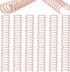 Zonon 6 Pieces Binding Wire, Twin Loop Spines, 1 Inch Cinch Diameter, 23 Holes for Document Notebook Making (Rose Gold)