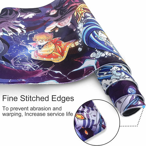 Large Gaming Mouse Pad Compatible with Demon Slayer - Non Slip Rubber Base for Home Office