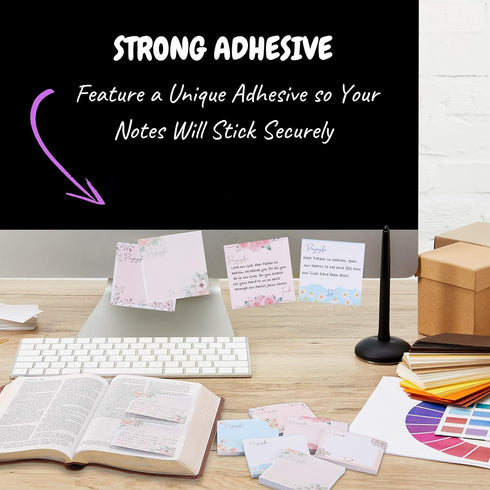 Mr. Pen Sticky Notes, 3”x3”, 12 Pads, Floral Sticky Notes, Colorful Sticky Notes, Bulk Sticky Notes