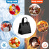 Grocery(9.45x9.45x5.91inch,Black,50 FoldTier Insulated Bags for Food Delivery, Lunch Bags Bulk Insulated Take Away Bag