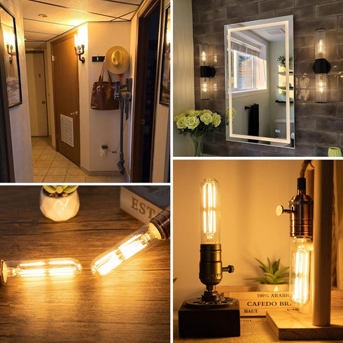 Dimmable E26 T10 Bulb Bulbs 6W(60W Bulb Bulbs Light,Chandelier,Hutch,2700K 600LM,6 Pack LED Tube Light
