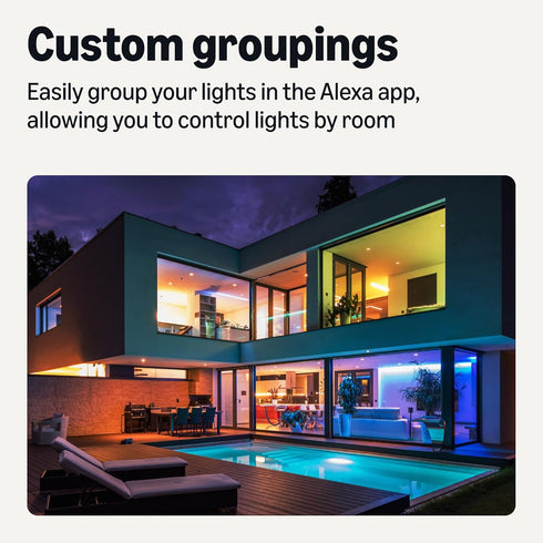 32.8 (2 16.4 2.4 Amazon Basics Smart LED Light Strip, Feet Rolls of Feet), RGB + Tunable White, Color Changing, App