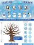 Whaline 104Pcs Winter Tree Bulletin Board Decoration, Snowflake Tree Snowman Penguin Cutouts for Holiday Party School