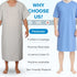GERVRA Reusable Hospital Gown - Patient Gowns with Tie Back, Unisex Medical Gowns for Hospital, Clinic, Recovery & Home