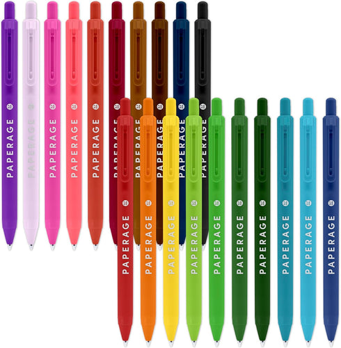 PAPERAGE Gel Pens, 20 Pack Colored Gel Pens, 0.7mm Medium Point, Smooth Writing for Journals & Notebooks