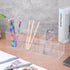 Xaajooio 2 6 Pcs Acrylic Makeup Brush Holder and Pencil Organizer, Compartments Clear Pen Holder for Desk, Office