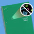 Five Star DuraShield Notebooks, 4 Pack, 1-Subject, Wide Ruled Paper, 10-1/2" x 8", 100 Sheets, Black, Red, Electric Green, Cobalt Blue (930021)