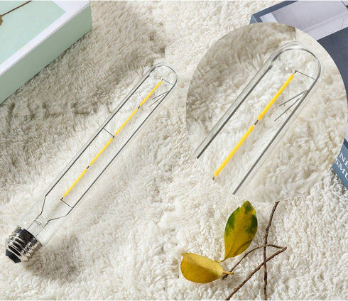 Leools T10 LED Long Bulbs, 4-Pack, 4W Dimmable Tubular Bulb, 40 Watt Equivalent, 2700K Warm White, E26 Edison Style
