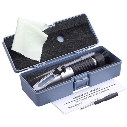 Brix Refractometer with ATC - Tiaoyeer Digital Handheld for Beer Wine Brewing, Dual Scale-Specific Gravity & Brix