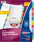 Avery Dividers for 3 Ring Binders - 15 Tabs per Set, Customizable Table of Contents, Multicolor Arched Tabs