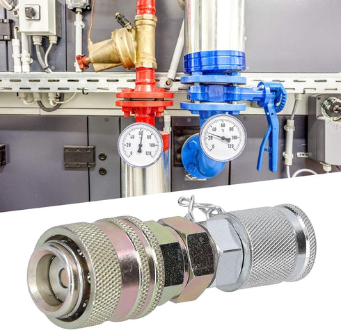 G1/8 Quick Coupling Connector Male Female Threaded Link for Hydraulic Pressure Test Point Adapter Set