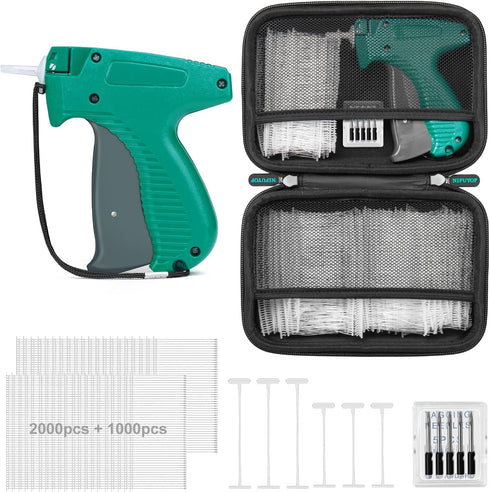 Tagging Gun for Clothing, Standard Retail Price Tag Gun with 6 Needles, 3000pcs Barbs Fasteners, Hard Case