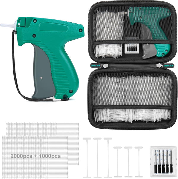 Tagging Gun for Clothing, Standard Retail Price Tag Gun with 6 Needles, 3000pcs Barbs Fasteners, Hard Case