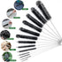 CiaraQ Bottle Cleaning Brushes, 8 Inch Nylon Tube Brush Set, Cleaner for Narrow Neck Bottles, Set of 13pcs, Black