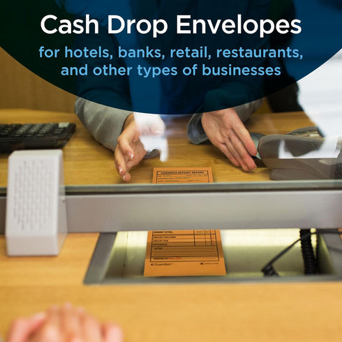 Guardian Cashier Deposit Report Envelopes with Gummed Flaps, Pack of 500 Cash Drop Envelopes for Small Businesses