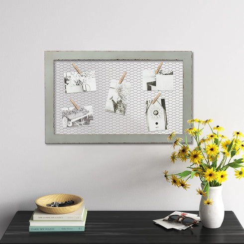 SOFE Chicken Wire Frame Bulletin Boards, Rustic Grid Wall Panels for Jewelry Organizer, Memo Board, Photo Display